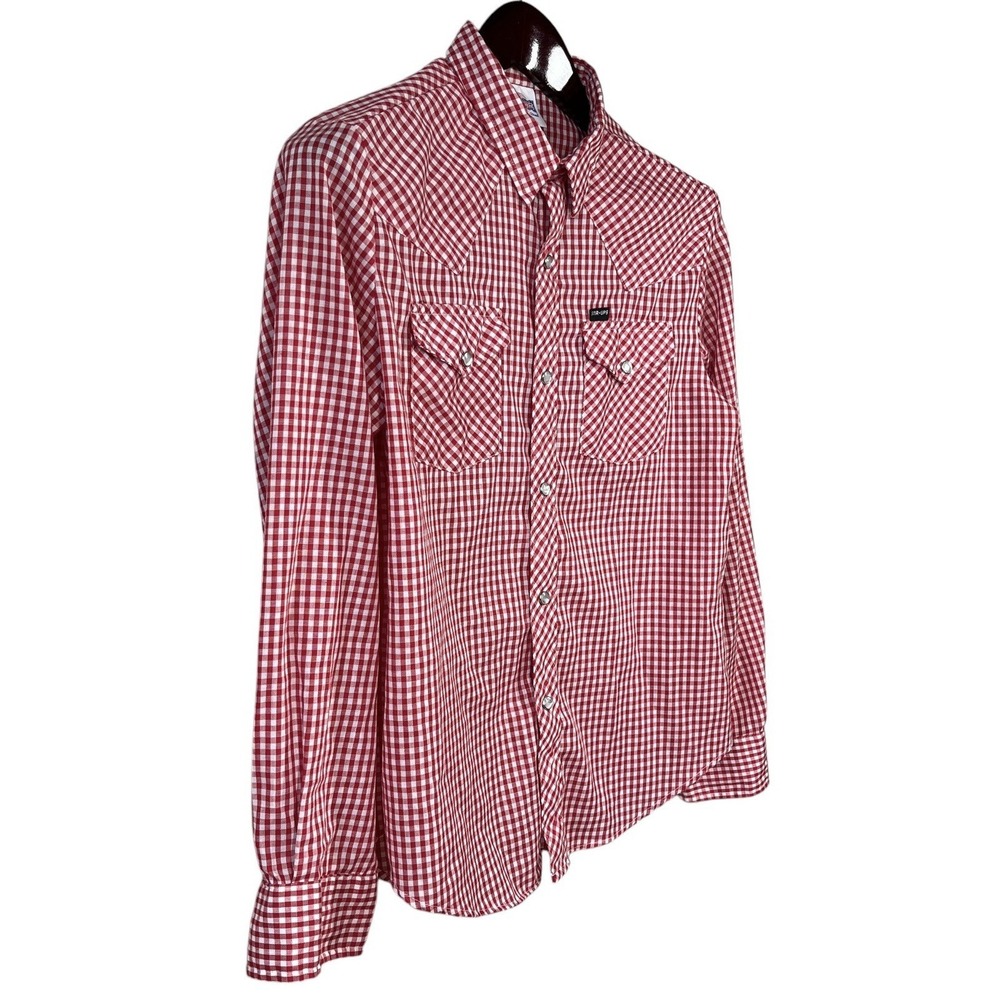Vintage Stir-Ups Pearl Snap Shirt Mens S Red Gingham Cowboy Rodeo 60s Americana - Picture 4 of 7